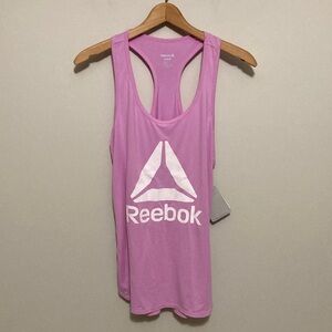 NWT Reebok Lavender Racerback Tank Top, Size Large, Purple with White Logo NEW